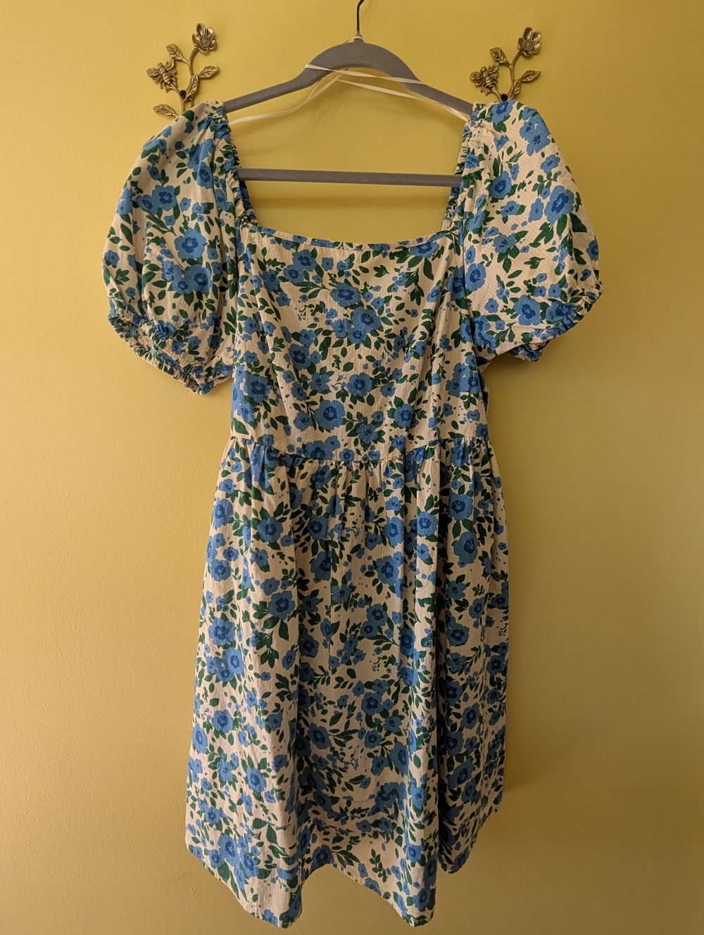 Princess Highway Cream Dress with Blue Floral Print